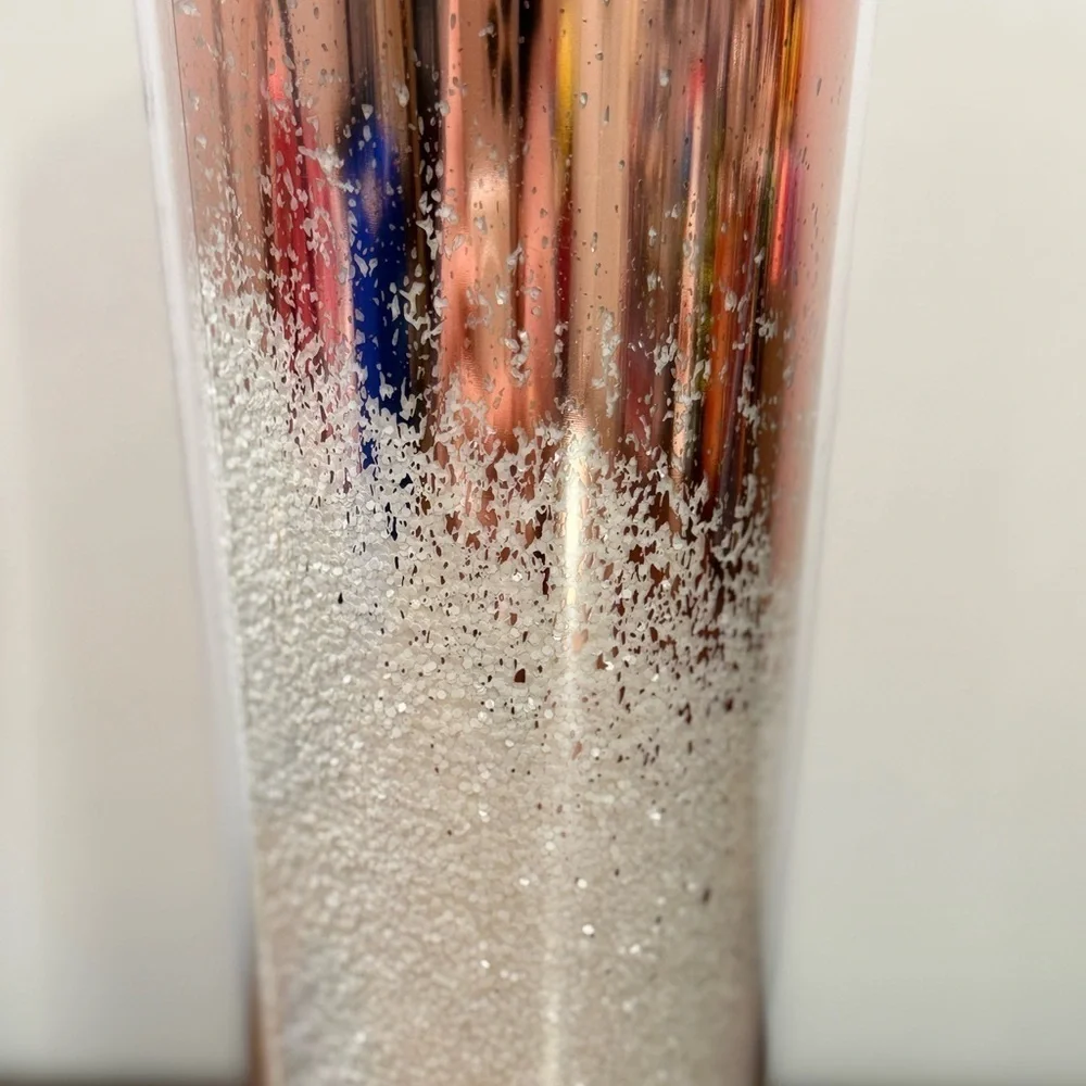Starbucks 2019 Holiday Rose Gold Glitter Cascading Cold Cup 24oz
